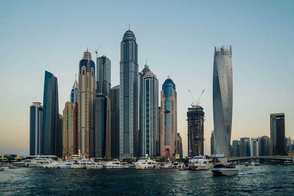 Dubai Marina business district skyline