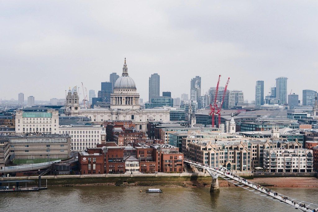 City of London skyline along the Thames